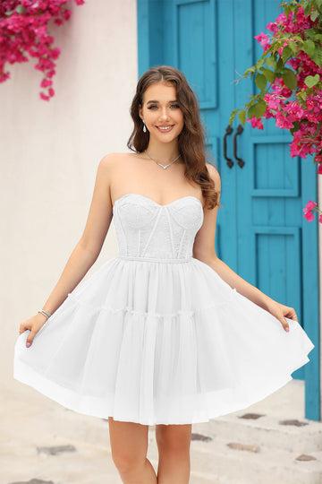 Corsé Blanco Desmontable Mangas Largas Vestidito Blanco